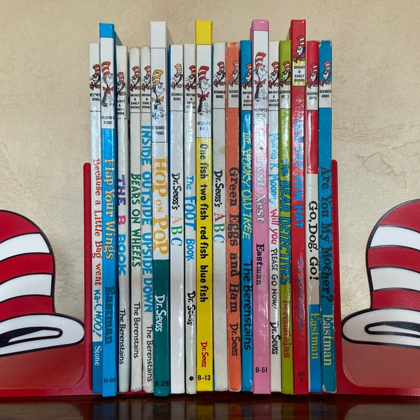 Cat in the Hat Bookends Dr. Seuss Single or Pair 3D Printed PLA