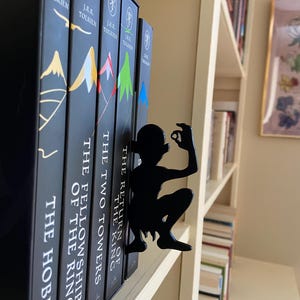 Lord of the Rings LOTR Gandalf Gollum Smaug Bookcase Silhouette 3D Printed PLA