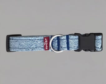 Handmade Levi's Denim Dog Collar | Upcycled, Sustainable & Eco-Friendly Adjustable Pet Collar