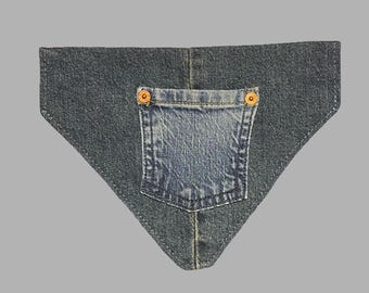 Handgemachtes Denim-Halstuch für Hunde - Upcycled, nachhaltig, umweltfreundlich und langlebig