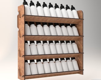Wall Mounted Paint Rack: Model Paint Organizer - CNC Laser Cut Files (SVG DXF)