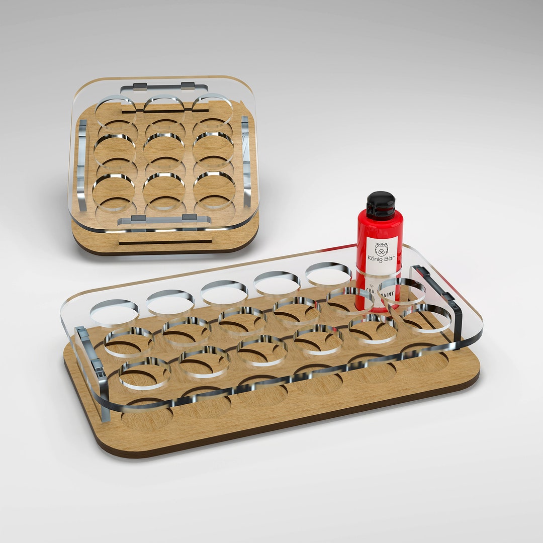 Paint Bottle Storage Rack SVG Craft Room Decor Laser Cut Design Art ...