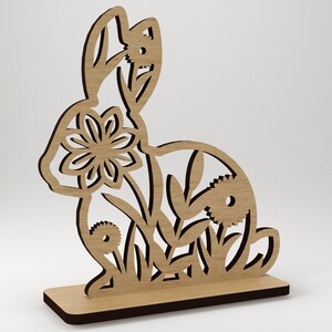 Osterhasen Deko Laser Cut Dateien - Floral Kaninchen Set - Wohnkultur Vektor Designs - Inspirierende Wohnkultur für Ostern | svg | dxf | Obj | png
