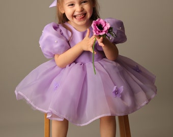 Lilac Girls' Dress, Princess Dress, First Birthday Dress, Christening Dress, Tutu Dress, Party Dress, Barbie Dress, Children's Dress