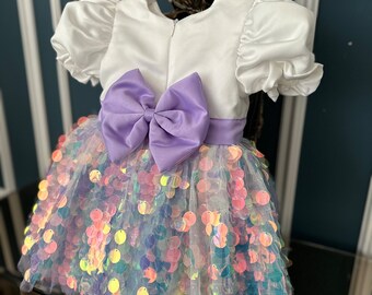 Abito in tulle per ragazze, Abito per ragazze con volant, Abito di compleanno, Abito da fata, Abito per bambini, Abito stile principessa, Abito per il primo compleanno, Abbigliamento per ragazze