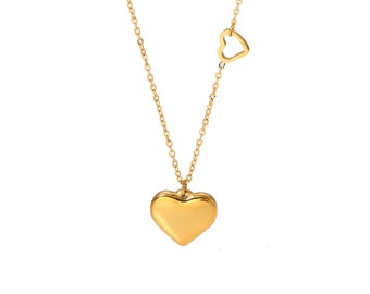 18K Gold Plated Love Heart Pendant Necklace • Waterproof and Tarnish Free Minimalist Jewellery