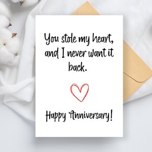 Printable Anniversary Card for Husband, Wife, Boyfriend, Girlfriend, for him for her | Romantic Anniversary Card