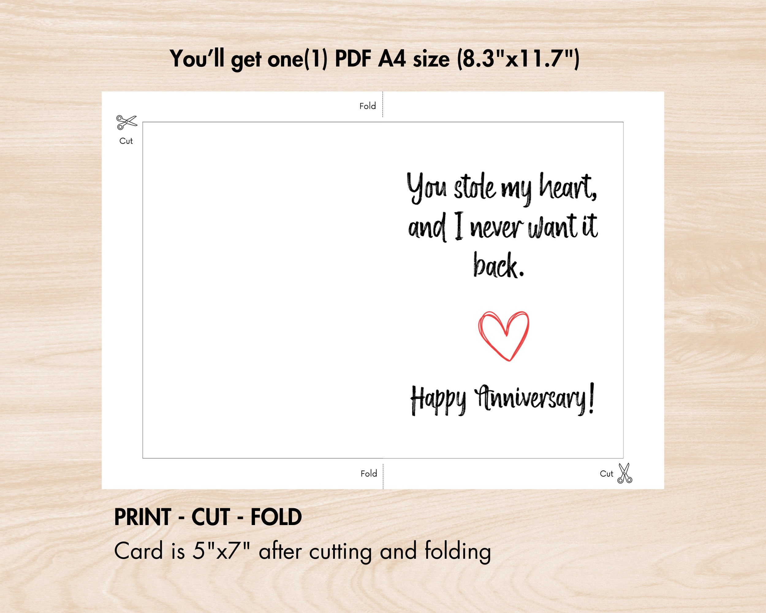Printable Anniversary Card for Husband, Wife, Boyfriend, Girlfriend ...
