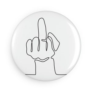 Middle finger button magnet image 1
