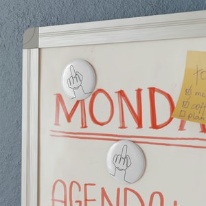 Middle finger button magnet image 4