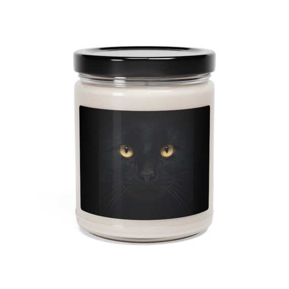 黒猫の香り付きソイキャンドル、9オンス - Etsy 日本