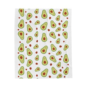 Avocado Pattern Velveteen Plush Blanket - Cozy Throw for Home Decor, Gift for Foodie, Summer Picnic, Child&#39;s Room, Kitchen Love