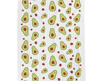 Avocado Pattern Velveteen Plush Blanket - Cozy Throw for Home Decor, Gift for Foodie, Summer Picnic, Child's Room, Kitchen Love