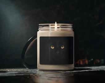 Black cat Scented Soy Candle, 9oz