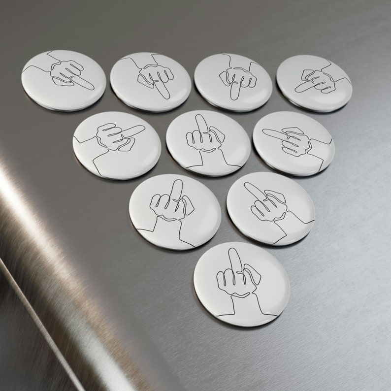 Middle finger button magnet image 5