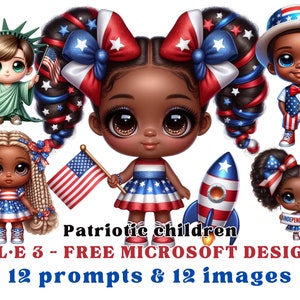 Dalle 3 prompt for free microsoft designer, chatgpt prompt, Chibi prompt, 4th of July prompt, customizable prompts, Dalle3 prompt guide