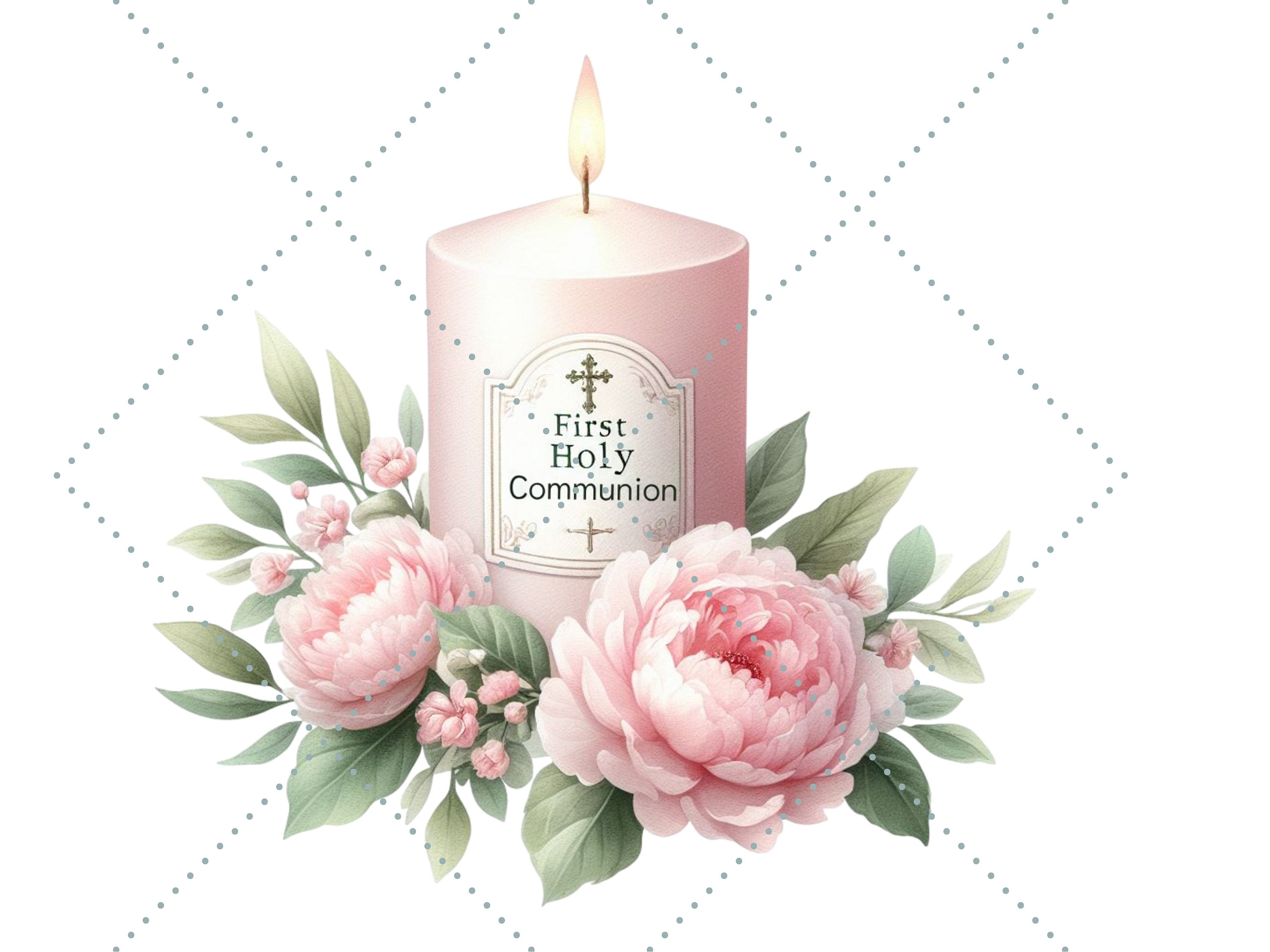 Pink Girl Communion Clipart Bundle | 35 First Holy Communion PNG Files ...