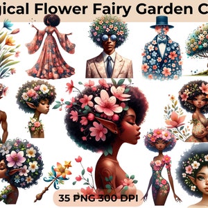 Watercolor Fairy Garden Clipart, Cute Fairy Garden Clipart, Enchanted Forest Fairy Elf Bundle, Magic Fairies PNG, CU
