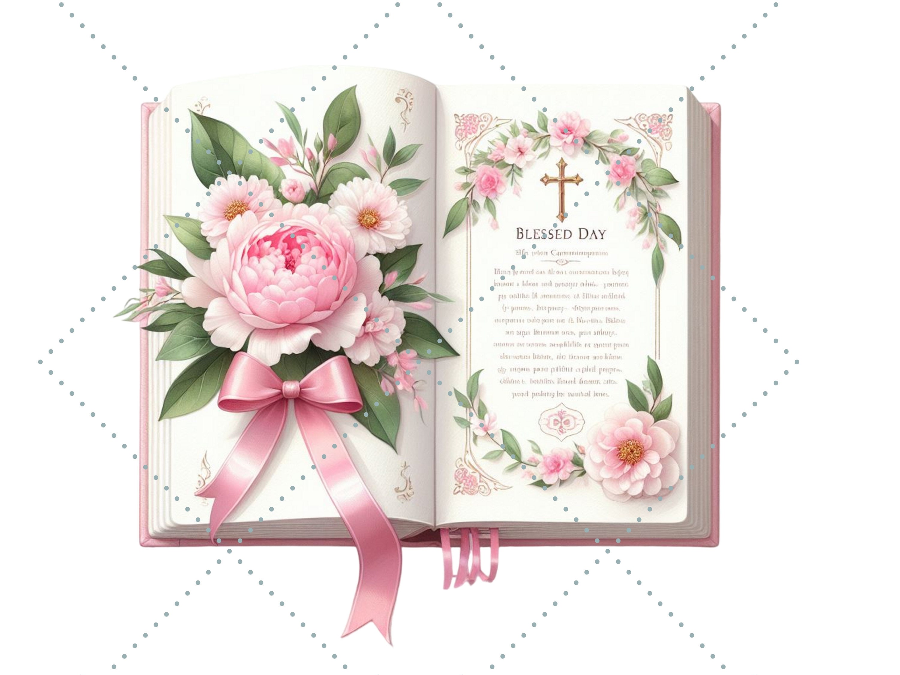 Pink Girl Communion Clipart Bundle | 35 First Holy Communion PNG Files ...
