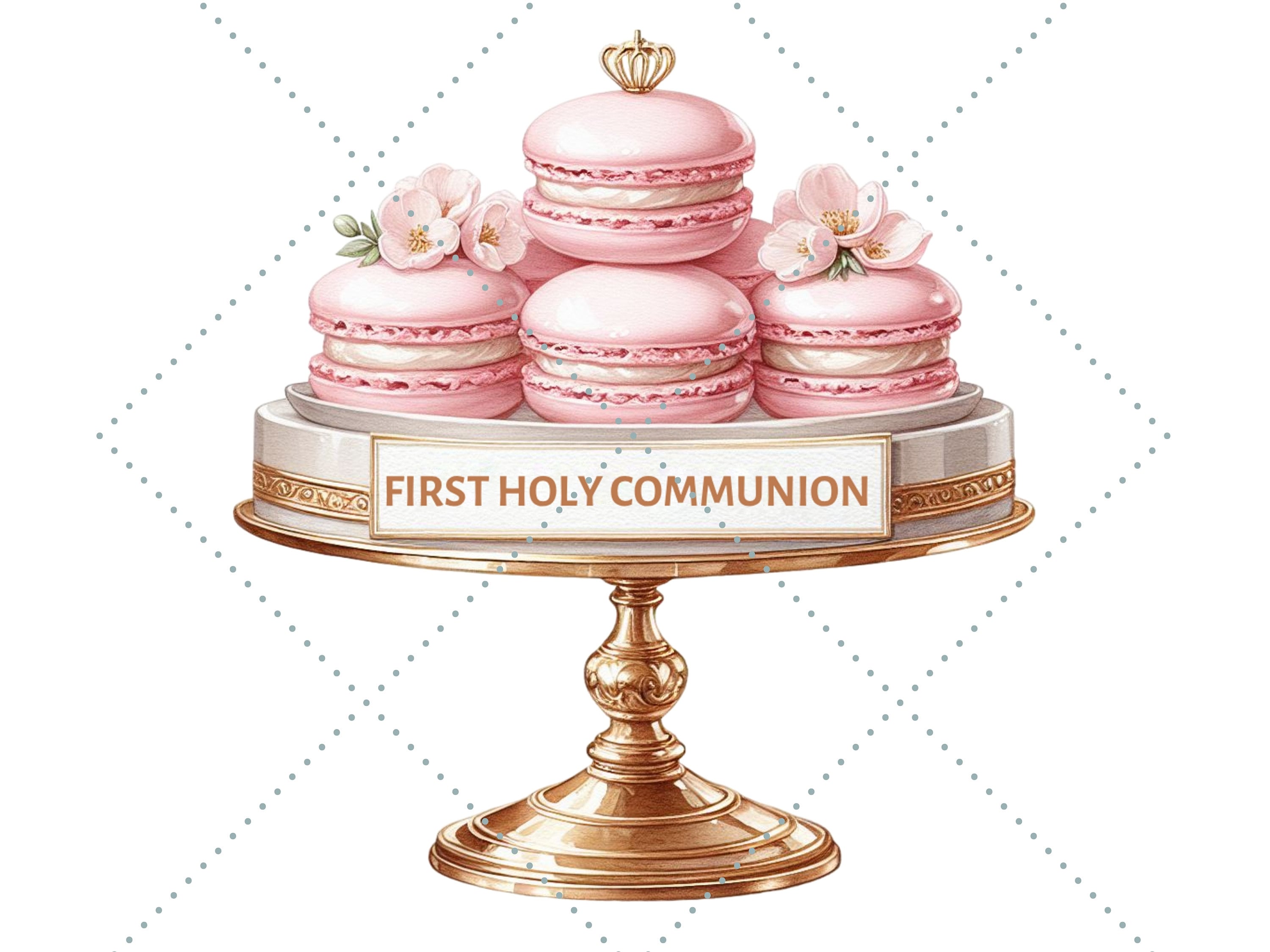 Pink Girl Communion Clipart Bundle | 35 First Holy Communion PNG Files ...