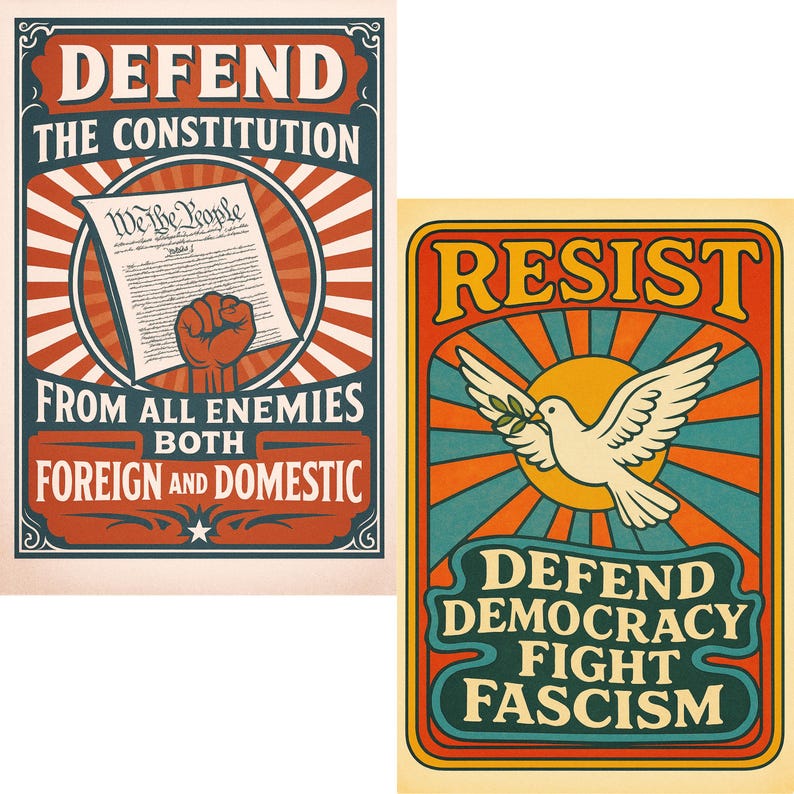 Anti‑trump Protest Poster Bundle, Printable Pro‑democracy Signs PDF Set ...