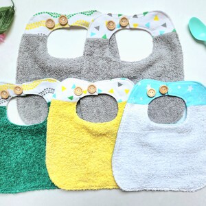 Single Terry Baby Bib, Kids Shapes