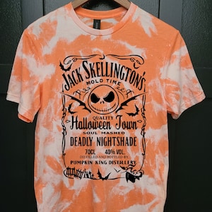 Jack Halloween Shirts, Skellington Shirts, Drinkers Shirt, Halloween Tee, Alcohol Spooky, Jack Skellington Tee, Bleached Tee