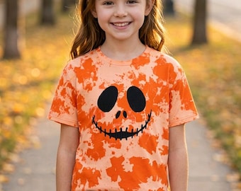 Youth Halloween Shirt, Spooky Halloween shirt, jack-o-lantern shirt, Halloween tie dye