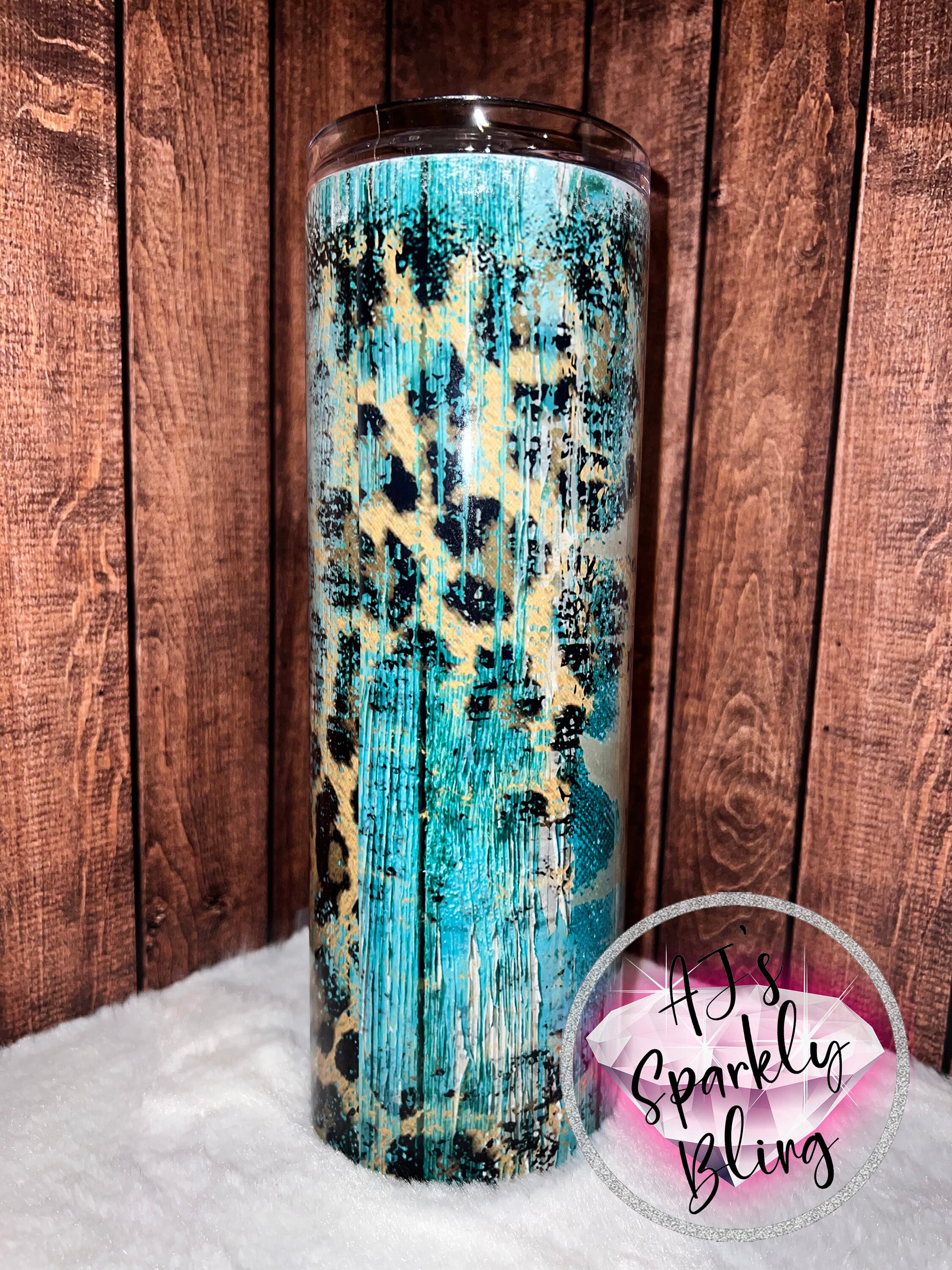 Teal Animal Print 4 in 1 Can Cooler and Tumbler – The Water Lily Co