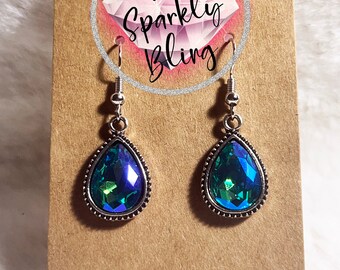 colorful teardrop style earrings