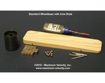 Pre-Cut Wing Bundle Pinewood Derby Car– Includes Body, Weight, Wheels, Axles, Graphite Lubricant - Unfinished