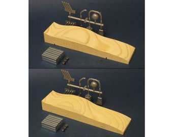 Pre-Cut Funny Car Kit Pinewood Derby – Includes Body, Weight, Plastic Accessories - Unfinished