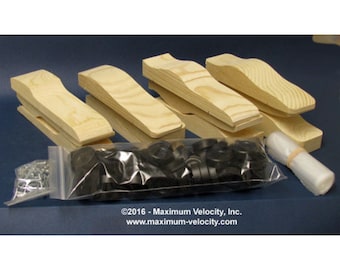 SET OF 12 - Pre-Cut Pinewood Derby Pre-shaped MV Car Kit – Bulk Pack - Includes Body, Speed Axels, Wheels and Instructions