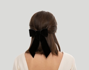 GM Velvet Bow Barrette / Hair Bow