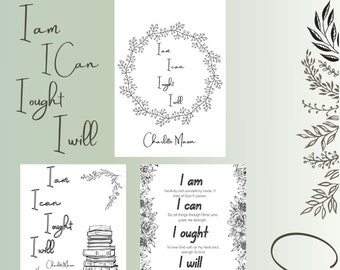 Charlotte Mason Coloring Worksheets: Homeschool Education (PDF)