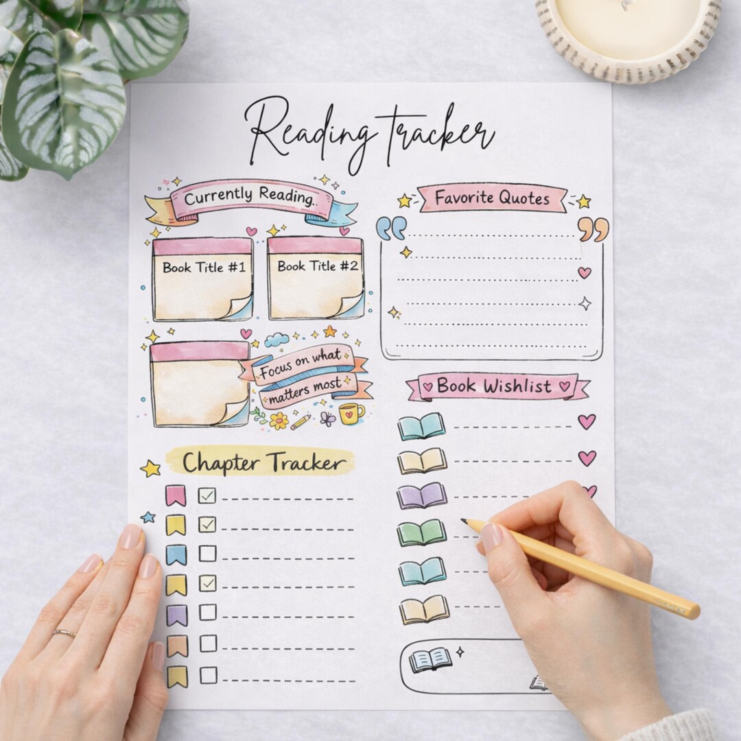 Reading Tracker Printable, Book Tracker Planner Page, Aesthetic Reading ...