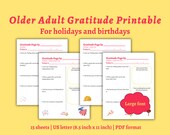 Holidays Gratitude Sheet, Older Adult Holiday Activity, Christmas Activity, Birthday Activity, Nursing Home Activity, Fun Reflection Seniors