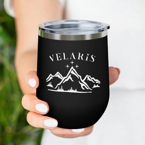 Velaris Insulated Tumbler with Lid, A Court of Thorns and Roses, ACOTAR merch, ACOMAF, SMJ, Bookish wine glass, 12oz Insulated Wine Cup