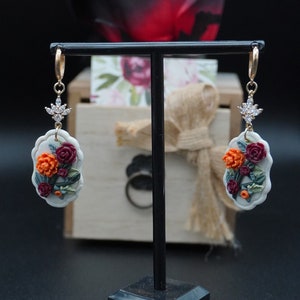 Autumn Florals Polymer Clay Earrings