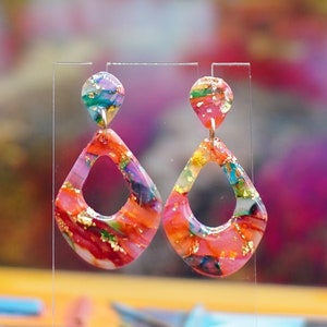 Caño Cristales Polymer Clay Dangle Earrings