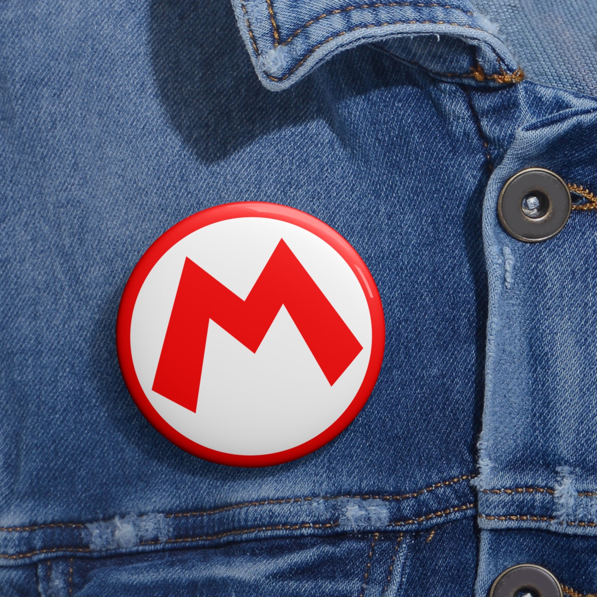 Mario Button, Gamer Pin, Backpack Decoration, Mario Theme Badge ...