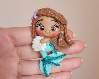 Little mermaid live action inspired Clays for bows | Princesses Hair Bow | Clay Dolls Flatback | DIY | bow centers | centerpiece | Handmade
