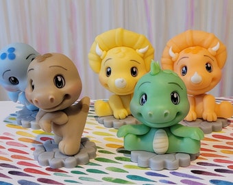 Adorno para tarta de dinosaurio de porcelana fría / Decoración infantil de dinosaurio bebé