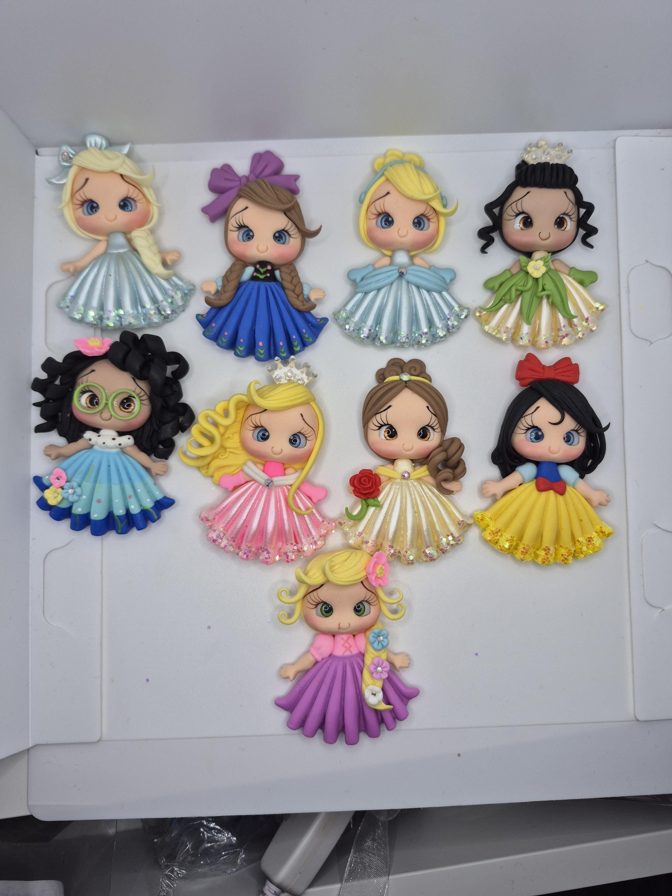 Princesses Clay Dolls for Hair Bow | Clay Dolls Flatback Cabochon | DIY | Embelishment | bow centers | hairbows centerpiece | Handmade