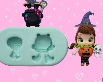 Halloween Clay Dolls Silicone Mould - Clay Dolls - Clay doll Mold - Cold Porcelain - Polymer Clay