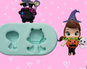 Halloween Tonpuppen Silikonform - Tonpuppen - Tonpuppenform - Kaltporzellan - Polymer Clay