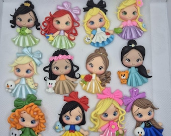 Princess Clay Dolls: Handmade Hair Bow Centerpiece