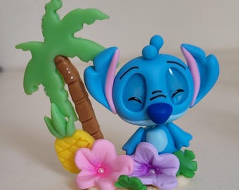 Inspired Stitch Cake Topper: Handmade Hawaiian Birthday Decoration