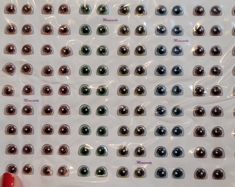 Resin Doll Eyes - Clay Sculpting, 9mm, 63 Pairs