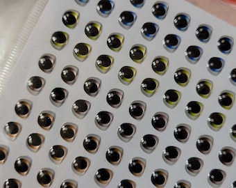 Mixed Color Resin Doll Eyes - 7mm x 6mm (50 Pairs)